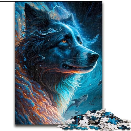 1000-teiliges Puzzle für Erwachsene, Border Collie-Hund, 1000-teiliges Puzzle für Erwachsene, ideales Urlaubs- oder Geburtstagsgeschenk, Partyspiel-Spielzeug, Größe 26x38cm von WGLINGX