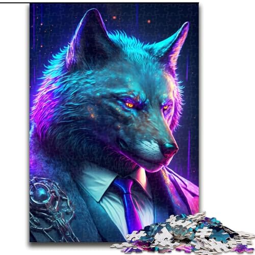 1000-teiliges Puzzle für Erwachsene, Boss Wolf im Anzug, Holzpuzzle, interaktives Familienspiel, DIY-Heimdekoration, Gehirn-Herausforderung, Geschenk, Größe 50x75cm 1000-teiliges Puzzle für Erwachsene, Boss Wolf im Anzug, Holzpuzzle, interaktives Familienspiel, DIY-Heimdekoration, Gehirn-Herausforderung, Geschenk, Größe 50x75cm von WGLINGX