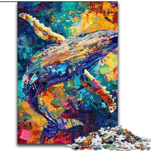 1000-teiliges Puzzle für Erwachsene, Buckelwal-Puzzles für Erwachsene, pädagogisches und unterhaltsames Indoor-Spiel zur Heimdekoration (Größe 50x75cm) von WGLINGX