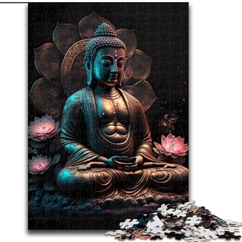 1000-teiliges Puzzle für Erwachsene, Buddha-Puzzle, 1000 Teile für Erwachsene, Spielzeug, Geschenk, pädagogisches intellektuelles Dekomprimierungsspaß, Familienspiel, Größe 50x75cm von WGLINGX