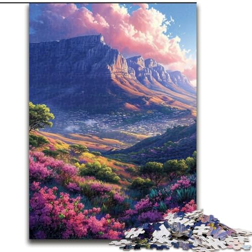 1000-teiliges Puzzle für Erwachsene, Bunte Berge, Holzpuzzle, anspruchsvolles Denkspiel für Teenager, Spaß für den Spieleabend mit der Familie (Größe 26x38cm) von WGLINGX