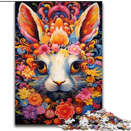1000-teiliges Puzzle für Erwachsene, Bunte Kaninchen, Puzzle 1000 Teile für Erwachsene, Familienspaß zum Basteln, perfekt für Geburtstage, Feiertage (Größe 26x38cm) von WGLINGX