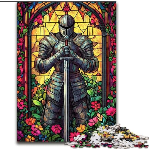 1000-teiliges Puzzle für Erwachsene, Buntglas-Krieger, Puzzle für Erwachsene, DIY-Heimdekoration, Denksportspiel für Teenager (Größe 26x38cm) von WGLINGX
