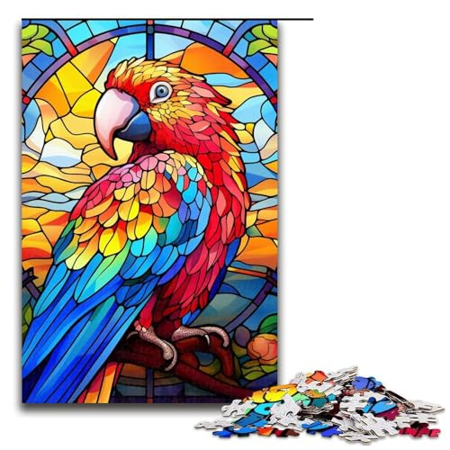 1000-teiliges Puzzle für Erwachsene, Buntglas-Papagei-Puzzle, Lernspiel für Geburtstag, Weihnachten, 19,69 x 29,53 Zoll 1000-teiliges Puzzle für Erwachsene, Buntglas-Papagei-Puzzle, Lernspiel für Geburtstag, Weihnachten, 19,69 x 29,53 Zoll von WGLINGX