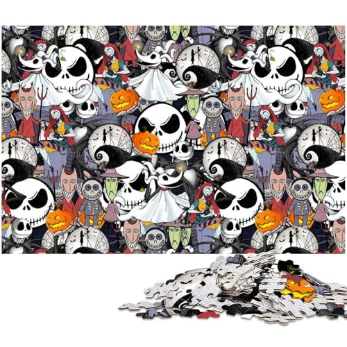 1000-teiliges Puzzle für Erwachsene, Cartoon-Monster-Quizspiel, geeignet als Schreibtischdekoration, Größe 50 x 75 cm von WGLINGX