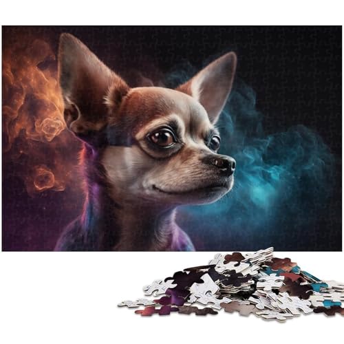 1000-teiliges Puzzle für Erwachsene, Chihuahua-Quizspiel, geeignet als Schreibtischdekoration, Größe 50 x 75 cm von WGLINGX