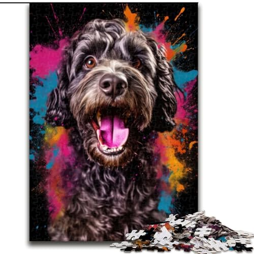 1000-teiliges Puzzle für Erwachsene, Cockapoo-Puzzle, 1000 Teile für Erwachsene, Geburtstagsparty für Männer und Frauen, Größe 26x38cm von WGLINGX