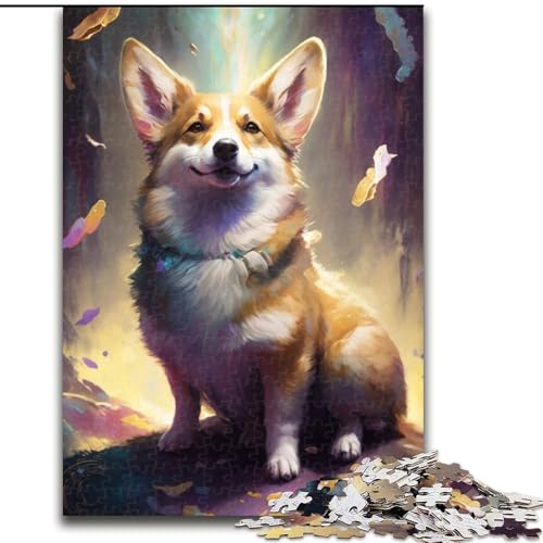 1000-teiliges Puzzle für Erwachsene, Corgi-Hundemalerei, 1000-teiliges Puzzle für Erwachsene, ideales Urlaubs- oder Geburtstagsgeschenk, Partyspiel-Spielzeug, Größe 26x38cm 1000-teiliges Puzzle für Erwachsene, Corgi-Hundemalerei, 1000-teiliges Puzzle für Erwachsene, ideales Urlaubs- oder Geburtstagsgeschenk, Partyspiel-Spielzeug, Größe 26x38cm von WGLINGX