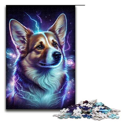 1000-teiliges Puzzle für Erwachsene, Corgi-Hundespielzeug, Lernspiele, Stressabbau, Analyse und Logik (Größe 50 x 75 cm) von WGLINGX