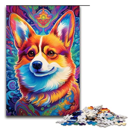 1000-teiliges Puzzle für Erwachsene, Corgi-Spielzeug, Lernspiele, Stressabbau, Analyse und Logik (Größe 50 x 75 cm) von WGLINGX