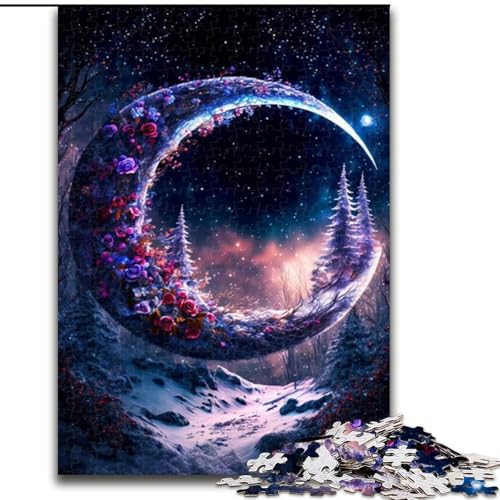 1000-teiliges Puzzle für Erwachsene, Cosmic Dream Moon, Holzpuzzle für Erwachsene, anspruchsvolles DIY-Denkspiel, interaktive Familienaktivität (Größe 26x38cm) von WGLINGX