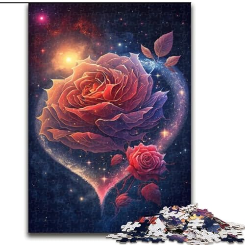 1000-teiliges Puzzle für Erwachsene, Cosmic Rose-Holzpuzzle, anspruchsvolles Denkspiel für Teenager, Spaß für den Spieleabend mit der Familie (Größe 26x38cm) von WGLINGX
