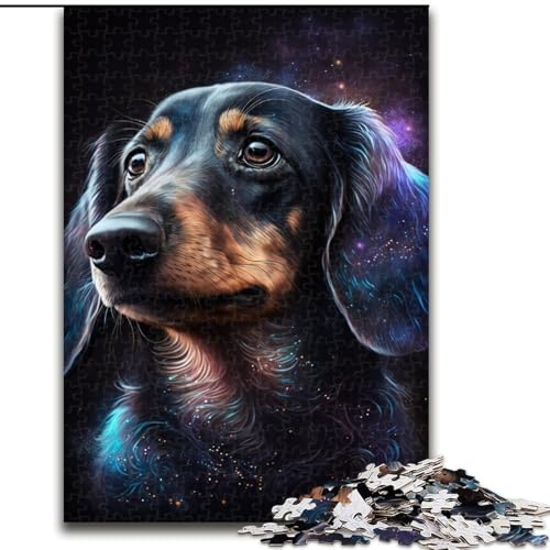 1000-teiliges Puzzle für Erwachsene, Dackel-Holzpuzzle für Erwachsene, Heimdekoration und interaktives Familienspiel, (Größe 50x75cm) von WGLINGX