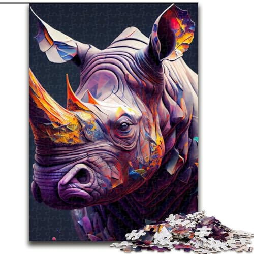 1000-teiliges Puzzle für Erwachsene, Das schüchterne Nashorn, Holzpuzzle, Spaß für die ganze Familie, Basteln, perfekt für Geburtstage, Feiertage, Größe 50x75cm 1000-teiliges Puzzle für Erwachsene, Das schüchterne Nashorn, Holzpuzzle, Spaß für die ganze Familie, Basteln, perfekt für Geburtstage, Feiertage, Größe 50x75cm von WGLINGX