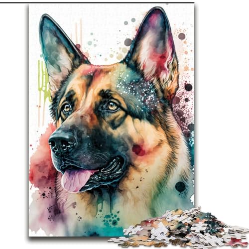 1000-teiliges Puzzle für Erwachsene, Deutscher Schäferhund, Holzpuzzle, Familienspaß beim Basteln, perfekt für Geburtstage, Feiertage, Größe 50x75cm 1000-teiliges Puzzle für Erwachsene, Deutscher Schäferhund, Holzpuzzle, Familienspaß beim Basteln, perfekt für Geburtstage, Feiertage, Größe 50x75cm von WGLINGX