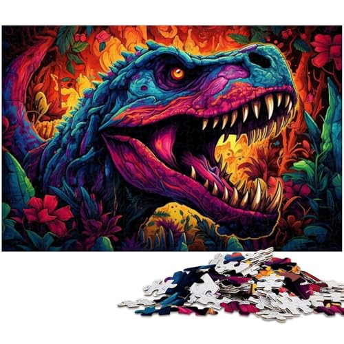 1000-teiliges Puzzle für Erwachsene, Dinosaurier-Puzzle – anspruchsvolles Spiel, jedes Teil ist einzigartig – anspruchsvolles, unterhaltsames Spiel für die ganze Familie (Größe 38 x 26 cm) von WGLINGX