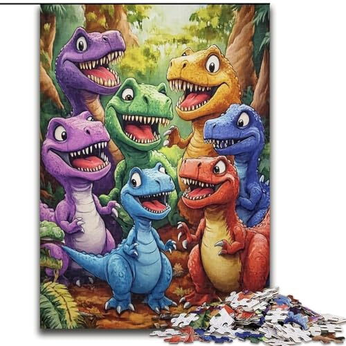 1000-teiliges Puzzle für Erwachsene, Dinosaurier-Puzzle aus Pappe für Erwachsene, Geburtstage, Weihnachten, Halloween, Thanksgiving, Ostern (Größe 26x38cm) von WGLINGX