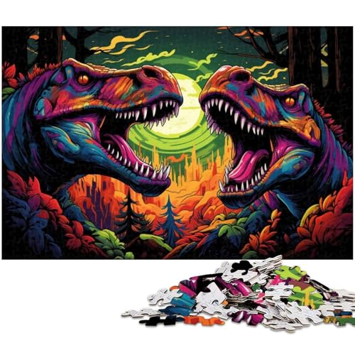 1000-teiliges Puzzle für Erwachsene, Dinosaurier-Puzzles für Holzpuzzles, Spielzeug, Denkspiel (Größe 50 x 75 cm) von WGLINGX