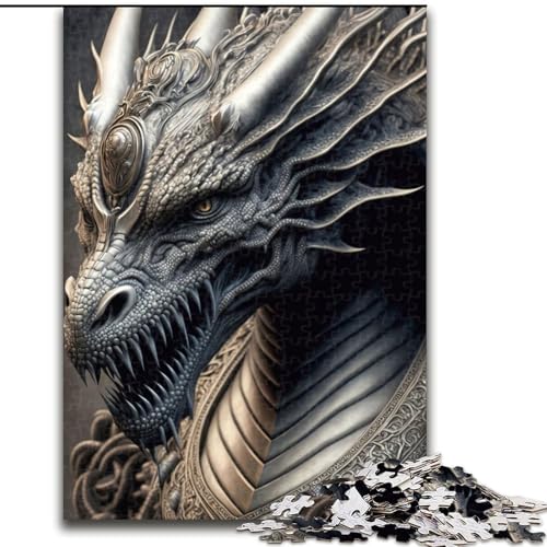 1000-teiliges Puzzle für Erwachsene, Drachenkopf V, 1000-teiliges Puzzle für Erwachsene, ideales Urlaubs- oder Geburtstagsgeschenk, Partyspiel-Spielzeug, Größe 26x38cm von WGLINGX