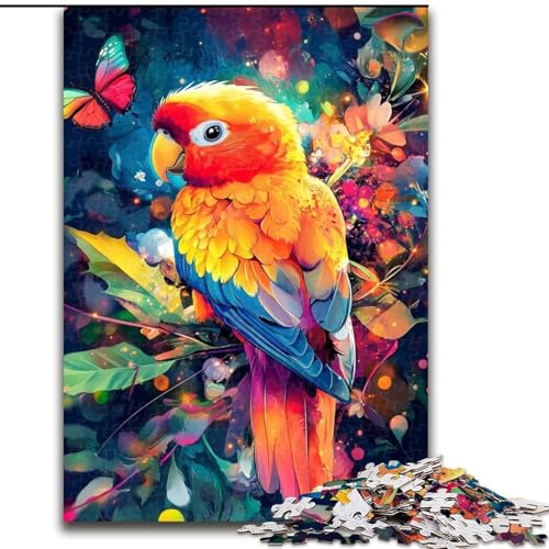 1000-teiliges Puzzle für Erwachsene, Dschungelpapagei, Papppuzzle für Erwachsene, Geburtstage, Weihnachten, Halloween, Erntedankfest, Ostern (Größe 26x38cm) von WGLINGX