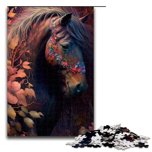 1000-teiliges Puzzle für Erwachsene, Dschungelpferd-Puzzle, Lernspielzeug, tolle Geschenke und Spielzeuge (Größe 50 x 75 cm) von WGLINGX