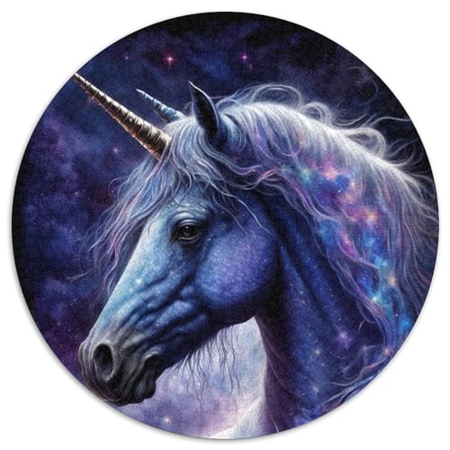 1000-teiliges Puzzle für Erwachsene, Einhorn-Rundpuzzle für 1000-teiliges Denkspiel, interaktives Familienspiel, geeignet für Kinder ab 14 Jahren (67,5x67,5cm) von WGLINGX