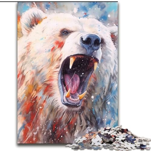1000-teiliges Puzzle für Erwachsene, Eisbär-Aquarelle, 1000-teiliges Puzzle für Erwachsene, ideales Urlaubs- oder Geburtstagsgeschenk, Partyspiel-Spielzeug, Größe 50x75cm 1000-teiliges Puzzle für Erwachsene, Eisbär-Aquarelle, 1000-teiliges Puzzle für Erwachsene, ideales Urlaubs- oder Geburtstagsgeschenk, Partyspiel-Spielzeug, Größe 50x75cm von WGLINGX