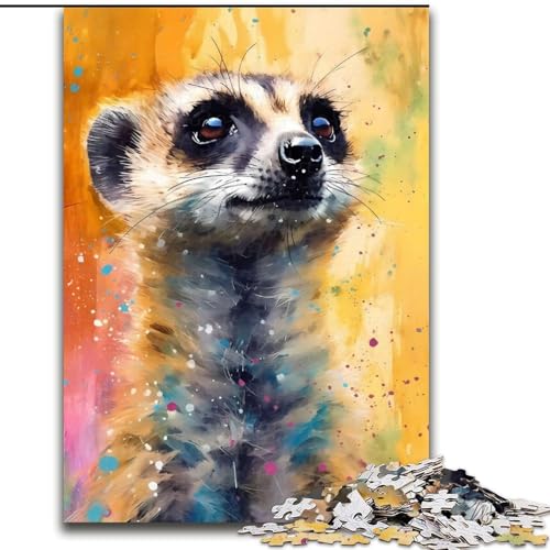 1000-teiliges Puzzle für Erwachsene, Erdmännchen-Malerei, Holzpuzzle, Familienspaß, Basteln, perfekt für Geburtstage, Feiertage, Größe 50x75cm 1000-teiliges Puzzle für Erwachsene, Erdmännchen-Malerei, Holzpuzzle, Familienspaß, Basteln, perfekt für Geburtstage, Feiertage, Größe 50x75cm von WGLINGX