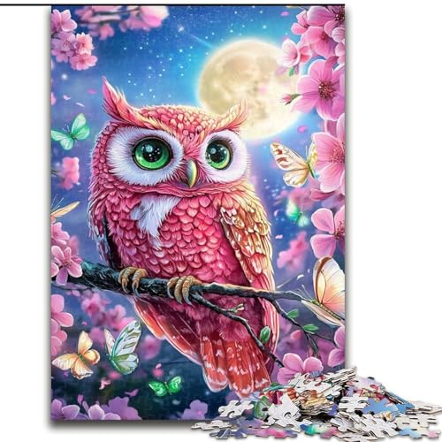 1000-teiliges Puzzle für Erwachsene, Eule, Puzzle für Erwachsene, 1000 Teile, mit interaktivem Familienspiel, Kinder ab 14 Jahren (Größe 50x75cm) von WGLINGX