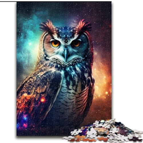 1000-teiliges Puzzle für Erwachsene, Eulen-Puzzle aus Pappe, lehrreiches und unterhaltsames Indoor-Spiel für die Inneneinrichtung (Größe 26x38cm) von WGLINGX