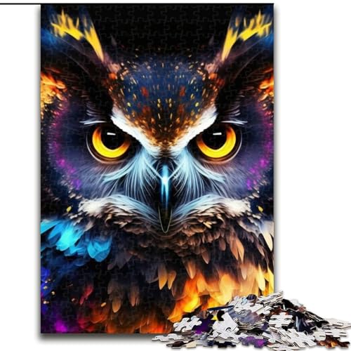 1000-teiliges Puzzle für Erwachsene, Eulen-Puzzle aus Pappe, lehrreiches und unterhaltsames Indoor-Spiel für die Inneneinrichtung (Größe 26x38cm) von WGLINGX