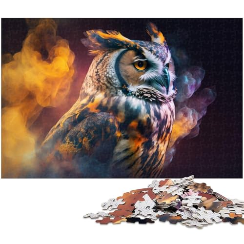 1000-teiliges Puzzle für Erwachsene, Eulennebel, Puzzles für Holzpuzzles, Spielzeug, Denkspiel (Größe 50 x 75 cm) von WGLINGX
