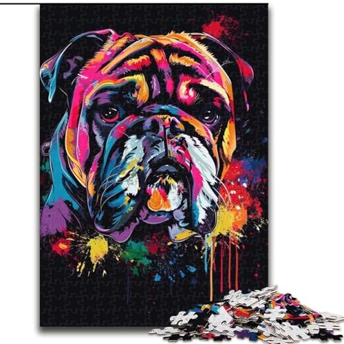 1000-teiliges Puzzle für Erwachsene, Fantasie-Bulldogge, aus Pappe, pädagogisches und unterhaltsames Indoor-Spiel für die Heimdekoration (Größe 26x38cm) von WGLINGX