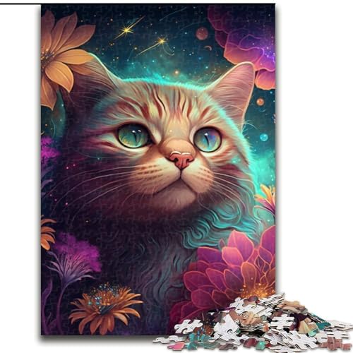 1000-teiliges Puzzle für Erwachsene, Fantasie-Katze, Holzpuzzle, lehrreich und unterhaltsam, Indoor-Spiel für die Heimdekoration (Größe 38x26cm) von WGLINGX