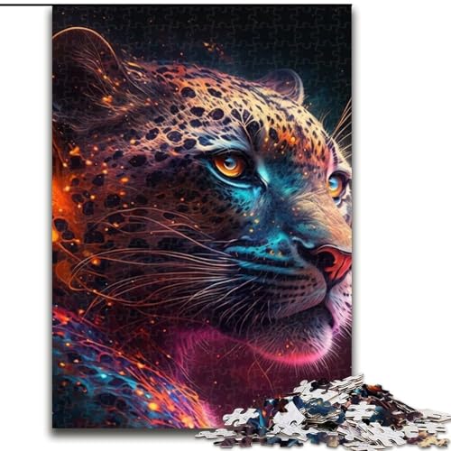 1000-teiliges Puzzle für Erwachsene, Fantasie-Leopard, Holzpuzzle, lehrreich und unterhaltsam, Indoor-Spiel für die Heimdekoration (Größe 38x26cm) von WGLINGX