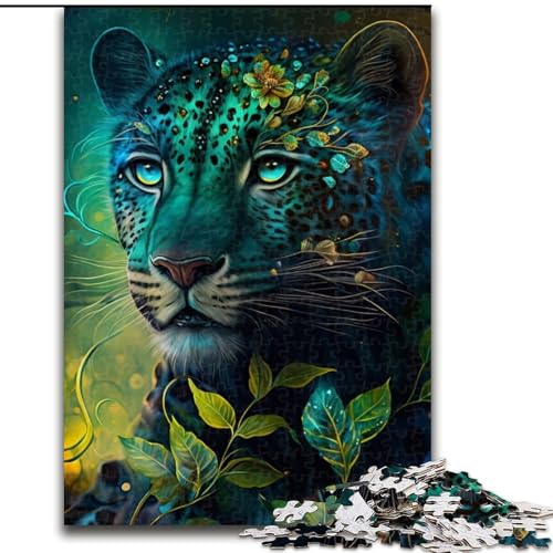 1000-teiliges Puzzle für Erwachsene, Fantasie-Leopard, Holzpuzzle, lehrreich und unterhaltsam, Indoor-Spiel für die Heimdekoration (Größe 38x26cm) von WGLINGX