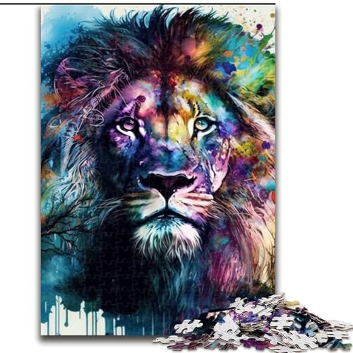 1000-teiliges Puzzle für Erwachsene, Fantasie-Löwe, Holzpuzzle, lehrreich und unterhaltsam, Indoor-Spiel für die Heimdekoration (Größe 38x26cm) von WGLINGX