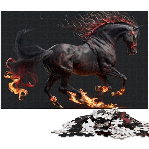 1000-teiliges Puzzle für Erwachsene, Fantasie-Pferde-Puzzles für Holzpuzzles, Spielzeug, Denkspiel (Größe 50 x 75 cm) von WGLINGX