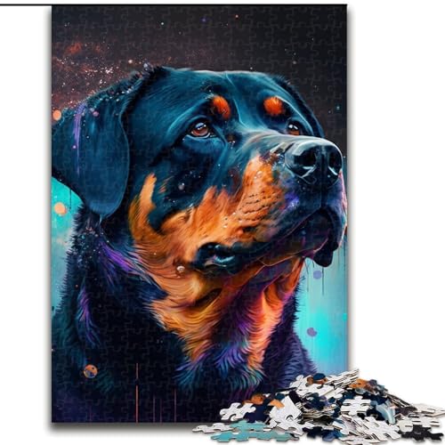 1000-teiliges Puzzle für Erwachsene, Fantasie-Rottweiler, Papppuzzle, lehrreich und unterhaltsam, Indoor-Spiel für die Heimdekoration (Größe 26x38cm) von WGLINGX