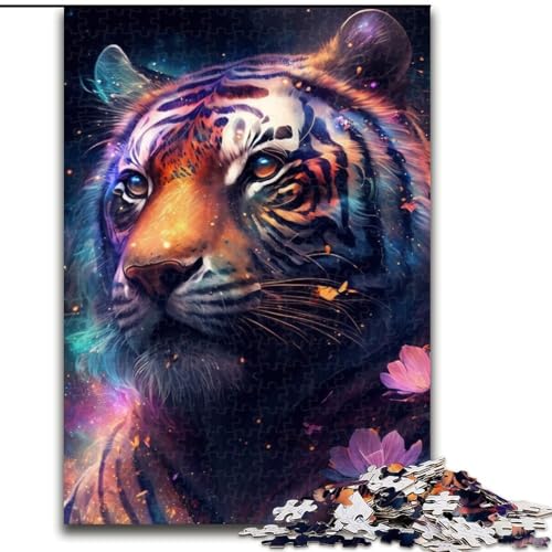 1000-teiliges Puzzle für Erwachsene, Fantasie-Tiger, Holzpuzzle, lehrreich und unterhaltsam, Indoor-Spiel für die Heimdekoration (Größe 38x26cm) von WGLINGX
