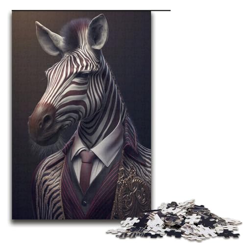 1000-teiliges Puzzle für Erwachsene, Fantasie-Zebra-Kostüm, Puzzle für Erwachsene, schwierig und herausfordernd (Größe 38 x 26 cm) von WGLINGX