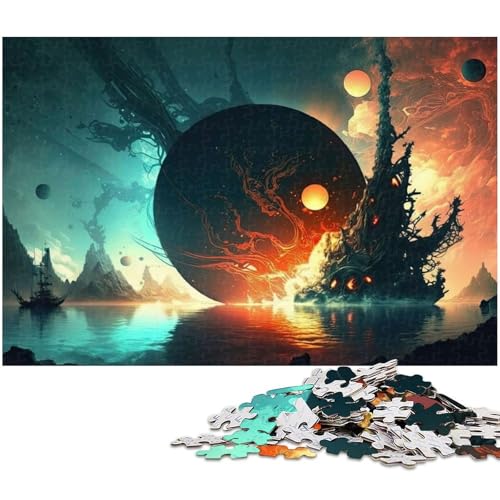 1000-teiliges Puzzle für Erwachsene, Fantasielandschafts-Puzzle – anspruchsvolles Spiel, jedes Teil ist einzigartig – anspruchsvolles, unterhaltsames Spiel für die ganze Familie (Größe 38 x 26 cm) von WGLINGX