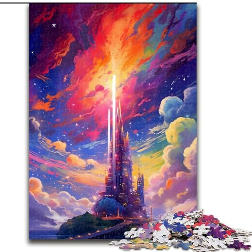 1000-teiliges Puzzle für Erwachsene, Fantasy Castle The Island, 1000 Teile, anspruchsvolles Denkspiel für Teenager, perfekt als Heimdekoration oder Geschenk, Größe 50x75cm von WGLINGX