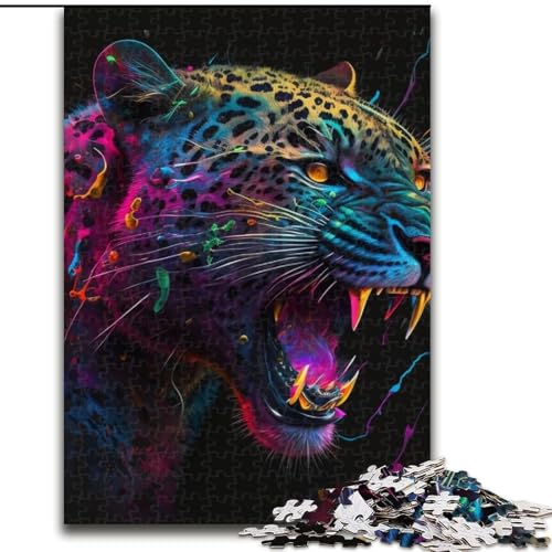 1000-teiliges Puzzle für Erwachsene, Fantasy-Leoparden-Puzzle, 1000 Teile, perfekt für die Dekoration zu Hause und im Büro, für Partys, Geburtstage und Feiertagsgeschenke (Größe 38x26cm) von WGLINGX
