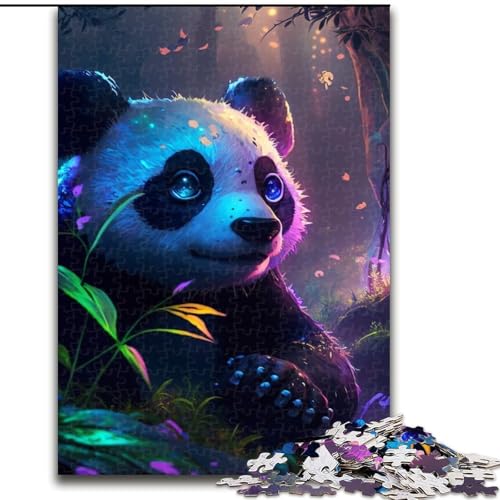 1000-teiliges Puzzle für Erwachsene, Fantasy-Panda, Holzpuzzle, lehrreich und unterhaltsam, Indoor-Spiel für die Heimdekoration (Größe 38x26cm) von WGLINGX