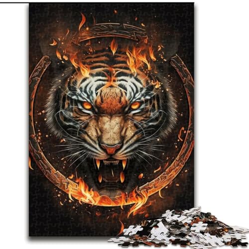 1000-teiliges Puzzle für Erwachsene, Feuertigerkopf, Holzpuzzle, Weihnachten oder Geburtstage, Größe 26x38cm 1000-teiliges Puzzle für Erwachsene, Feuertigerkopf, Holzpuzzle, Weihnachten oder Geburtstage, Größe 26x38cm von WGLINGX