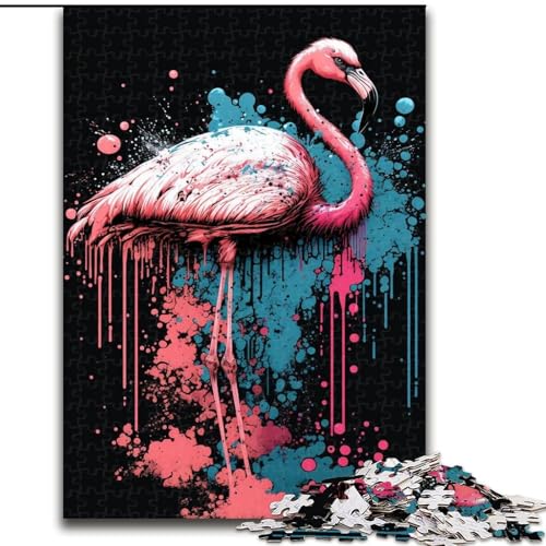 1000-teiliges Puzzle für Erwachsene, Flamingos, Holzpuzzle für Erwachsene, anspruchsvolles DIY-Denkspiel, interaktive Familienaktivität (Größe 26x38cm) von WGLINGX