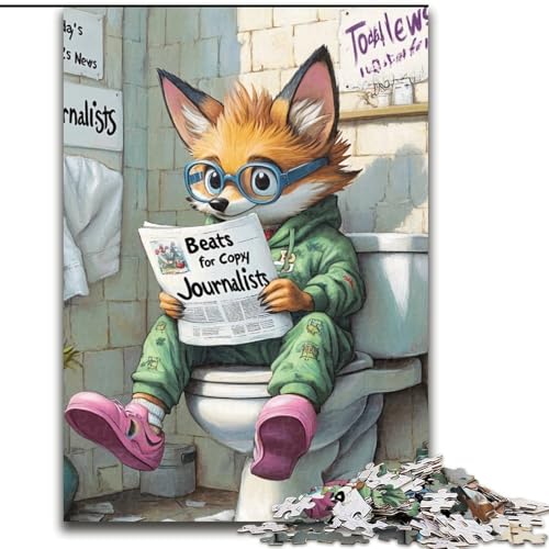 1000-teiliges Puzzle für Erwachsene, Fox Go Toilet, Puzzle 1000 Teile für Erwachsene, Lernspielzeug (Größe 50x75cm) von WGLINGX