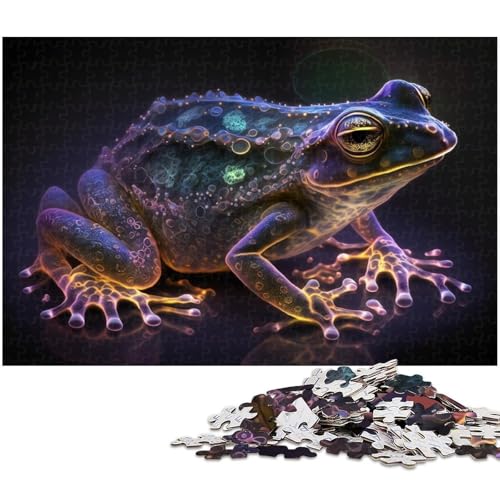 1000-teiliges Puzzle für Erwachsene, Frosch-Puzzle – anspruchsvolles Spiel, jedes Teil ist einzigartig – anspruchsvolles, unterhaltsames Spiel für die ganze Familie (Größe 38 x 26 cm) von WGLINGX