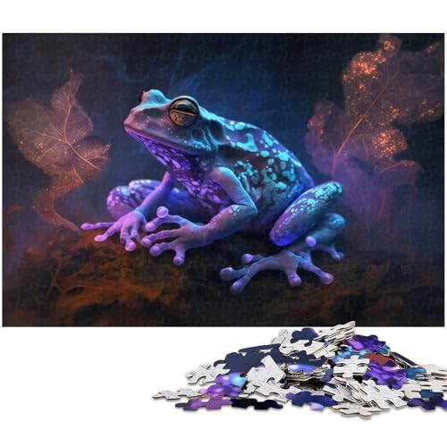 1000-teiliges Puzzle für Erwachsene, Frosch-Puzzle – anspruchsvolles Spiel, jedes Teil ist einzigartig – anspruchsvolles, unterhaltsames Spiel für die ganze Familie (Größe 38 x 26 cm) von WGLINGX